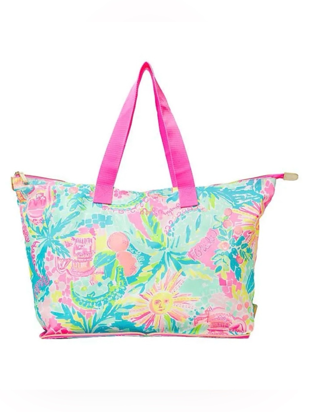 LILLY PULITZER Florida “Sunshine State of Mind” Getaway Packable Tote Bag